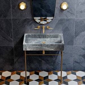 Sirius Silver Honlu Dikdörtgen Mermer Lavabo Ntrvs194