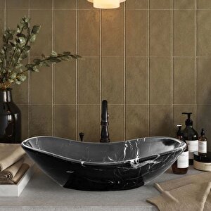 Toros Siyah Cilalı Mermer Oval Lavabo Ntrvs193