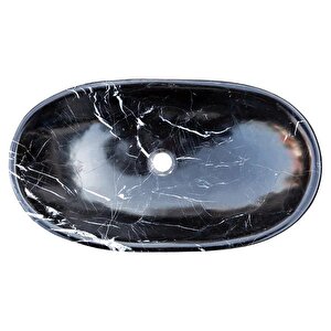 Toros Siyah Cilalı Mermer Oval Lavabo Ntrvs193