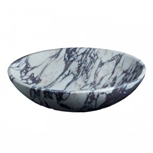 Calacatta Viola Cilalı Mermer Oval Çanak Lavabo Cvoms01