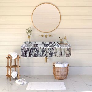 Calacatta Viola Cilalı Duvara Montaj Mermer Lavabo Rvscv3218p