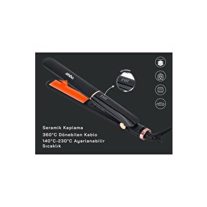 Shd-1710 Isı Ayarlı Dijital Saç Düzleştirici Maşa Siyah