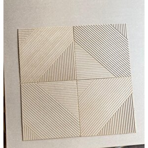 Dekoratif Ahşap Boyanabilir Ham Mdf Duvar Paneli Modern Hazeran Model Ofis Salon 1 Adet 50cm X 50cm