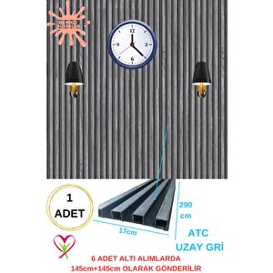 17x290cm 1 Adet Atc Uzay Gri Model Prefabrik Ofis Konut Dekoratif Pvc Kaplama Lambiri Duvar Paneli