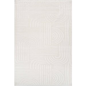 Vola 2906 Yumuşak Dokulu Modern Salon Mutfak Koridor Halısı Krem Tozumaz Makine Halısı 80x150 cm