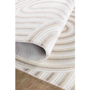 Vola 2901 Yumuşak Dokulu Modern Salon Mutfak Koridor Halısı Krem Tozumaz Makine Halısı 80x150 cm