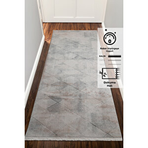 Konfor Kadife İplikli Modern 5784 Dokuma Parla Yolluk Halı 120x400 cm