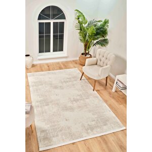 Vola 2909 Yumuşak Dokulu Modern Salon Mutfak Koridor Halısı Krem Tozumaz Makine Halısı 200x290 cm