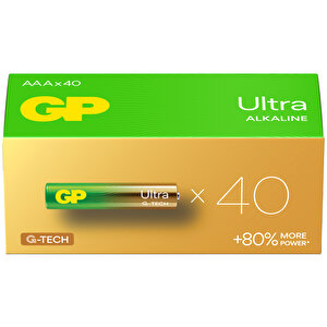 Gp Batteries G-tech Ultra Alkalin Aa Kalem 40’lı Kutu Ve Aaa İnce 40’lı Kutu, Toplam 80 Adet Pil