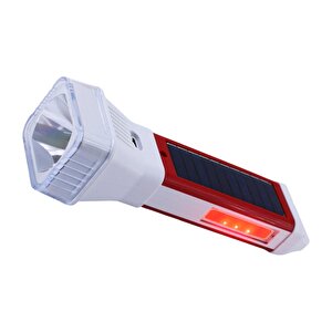 Güneş Enerjili Şarjlı Solar 5 Işık Modu Led El Feneri Usb Şarj Kamp Avcı Lambası Gece Lamba