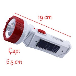 Güneş Enerjili Şarjlı Solar 2 Ledli El Feneri Usb Şarj Kamp Avcı Lambası Gece Lamba