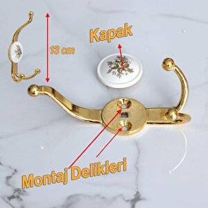 Portmanto Askı Dolap Askılık Askılığı Banyo Mutfak Askısı Duvar Kapı Elbise Vestiyer Gold 5 Adet