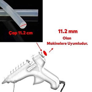 5 Adet Kalın Mum Silikon 11.2 Mm Çubuk Sıcak Silikon Hobi Süs Hediyelik Eşya Maket Yapıştırma