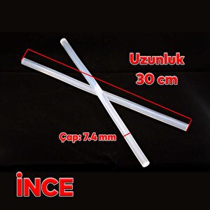 5 Adet İnce Mum Silikon 7.4 Mm Çubuk Sıcak Silikon Hobi Süs Hediyelik Eşya Maket Yapıştırma Slikon