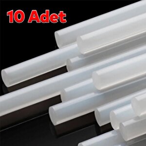 10 Adet İnce Mum Silikon 7.4 Mm Çubuk Sıcak Silikon Hobi Süs Hediyelik Eşya Maket Yapıştırma Slikon