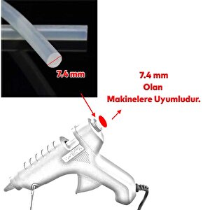 10 Adet İnce Mum Silikon 7.4 Mm Çubuk Sıcak Silikon Hobi Süs Hediyelik Eşya Maket Yapıştırma Slikon