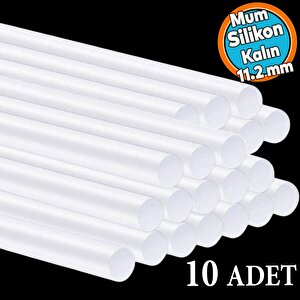 10 Adet Kalın Mum Silikon 11.2 Mm Çubuk Sıcak Silikon Hobi Süs Hediyelik Eşya Maket Yapıştırma