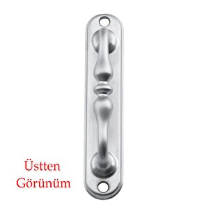 Çekme Kolu Sürgülü Kapı Tutma Kulpu Kulbu Tutamağı Küçük Kıvrık Kol Mat Krom Renk 12 Cm İki Vidalı