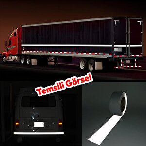 İkaz Bandı Düz Desensiz En 7.5 Cm 5 Mt Reflektif Metalize Gri Renk Gece Parlayan Reflektörlü Bant