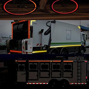 Tüvtürk Onaylı Bant Belgeli Reflektörlü Reflektif Fosforlu Şerit Bant İkaz Bandıkırmızı 5 Metre 5 Cm