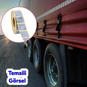 Tüvtürk Onaylı Belgeli Beyaz Gri Kesik Reflektörlü Bant Gece Parlayan En 5 Cm 5 Mt İkaz Fosforlu