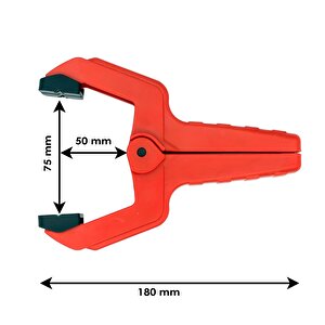 2 Adet Yaylı Kıskaç Mandal El Tip İşkence Kırmızı Klips Mengene Hobi 75 Mm 3 Inç