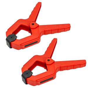 2 Adet Yaylı Kıskaç Mandal El Tip İşkence Kırmızı Klips Mengene Hobi 75 Mm 3 Inç
