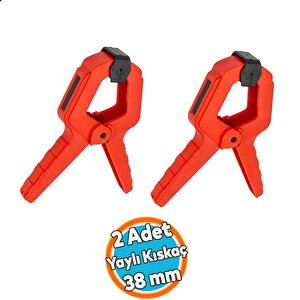 2 Adet Yaylı Kıskaç Mandal El Tip İşkence Mengene Kırmızı Klips Hobi 38 Mm