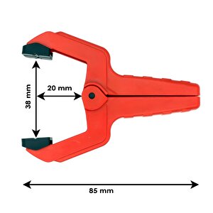 2 Adet Yaylı Kıskaç Mandal El Tip İşkence Mengene Kırmızı Klips Hobi 38 Mm