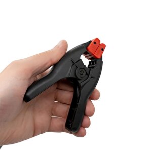 2 Adet Yaylı Kıskaç Mandal Pro El Tip İşkence Mengene Siyah Klips Hobi 30 Mm
