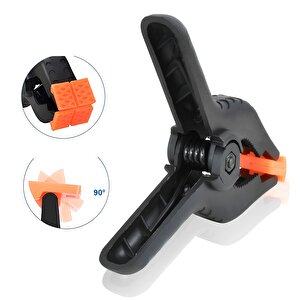 4 Adet Yaylı Kıskaç Mandal El Tip İşkence Mengene Siyah Klips Hobi 35 Mm