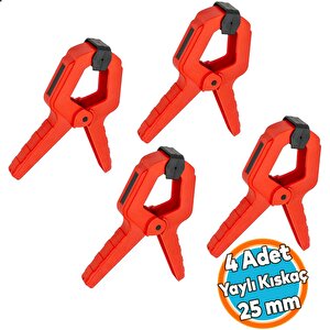 4 Adet Yaylı Kıskaç Mandal El Tip İşkence Mengene Kırmızı Klips Hobi 25 Mm 1 Inç