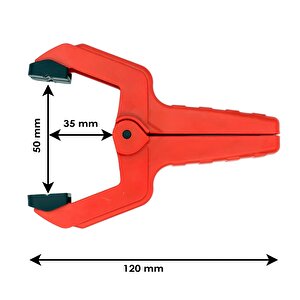2 Adet Yaylı Kıskaç Mandal El Tip İşkence Mengene Kırmızı Klips Hobi 50 Mm 2 Inç