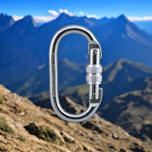 Oval Kilitli Karabina 10 Mm Kanca Paslanmaz Çelik Kilit Tırmanma Kamp Ekipman Tırmanış Kilidi 5 Adet