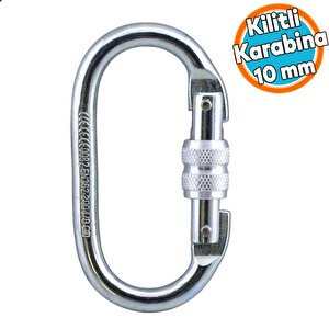Oval Kilitli Karabina 10 Mm Kanca Paslanmaz Çelik Kilit Tırmanma Kamp Ekipman Tırmanış İp Askı Kilid