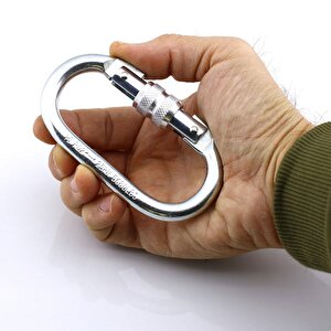 Oval Kilitli Karabina 10 Mm Kanca Paslanmaz Çelik Kilit Tırmanma Kamp Ekipman Tırmanış İp Askı Kilid