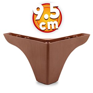Lüks Mobilya Kanepe Sehpa Tv Ünitesi Koltuk Ayağı 9.5 Cm Kahverengi Ahşap Desenli Baza Ayak