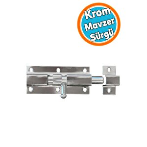 Metal Kapı Sürgüsü Krom Mavzer Sürgü Sürgülü Kilit 25x70 Mm Kapı Pencere Emniyet Kilidi