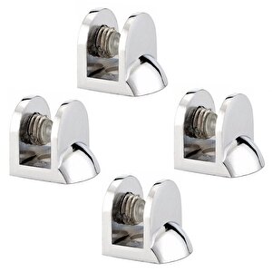 Metal Cam Raf Tutucu Cam Etejer Tırnak Lüx Menteşesi Krom Metal Vidalı 12 Mm (4 Adet)