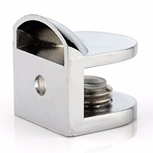 Metal Cam Raf Tutucu Cam Etejer Tırnak Lüx Menteşesi Krom Metal Vidalı 12 Mm (4 Adet)