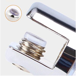 Metal Cam Raf Tutucu Cam Etejer Tırnak Lüx Menteşesi Krom Metal Vidalı 12 Mm (4 Adet)