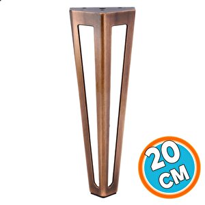 Mobilya Koltuk Konsol Tv Ünite Masa Ayağı Metal Ayakları 20 Cm Antik Bakır