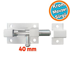 Kapı Sürgüsü Küçük Beyaz Mavzer Sürgü Sürgülü Kilit 25x40 Mm Kapı Pencere Emniyet Kilidi Metal