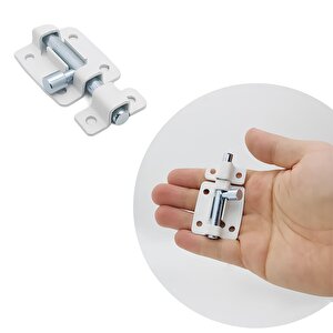 Kapı Sürgüsü Küçük Beyaz Mavzer Sürgü Sürgülü Kilit 25x40 Mm Kapı Pencere Emniyet Kilidi Metal