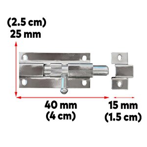 Metal Kapı Sürgüsü Küçük Krom Mavzer Sürgü Sürgülü Kilit 25x40 Mm Kapı Pencere Emniyet Kilidi
