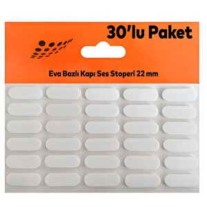Beyaz Eva Bazlı Darbe Ses Kapı Stoperi Keçe Yapışkanlı 22 Mm (30'lu Paket) Dolap Kapak Çekmece Oval