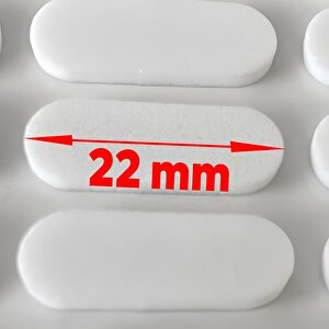 Beyaz Eva Bazlı Darbe Ses Kapı Stoperi Keçe Yapışkanlı 22 Mm (30'lu Paket) Dolap Kapak Çekmece Oval