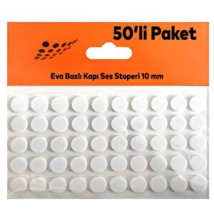 Beyaz Eva Bazlı Darbe Ses Kapı Stoperi Keçe Yapışkanlı 10 Mm (50'li Paket) Dolap Kapak Çekmece Daire