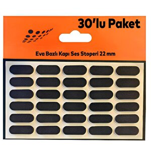 Siyah Eva Bazlı Darbe Ses Kapı Stoperi Keçe Yapışkanlı 22 Mm (30'lu Paket) Dolap Kapak Çekmece Oval