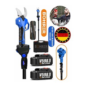 Alman Kömürsüz Di̇ji̇tal 3m Uzatma Kollu 42mm Profesyonel Akülü Budama Bağ Makasi